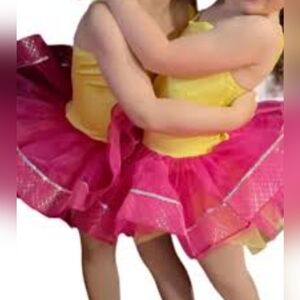 Kids Yellow and Pink Tutu Costume Size 3up